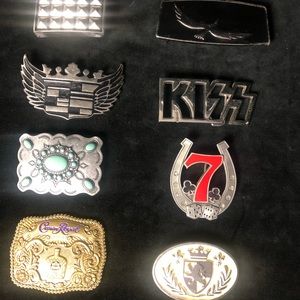 Collection of 8 belt buckles